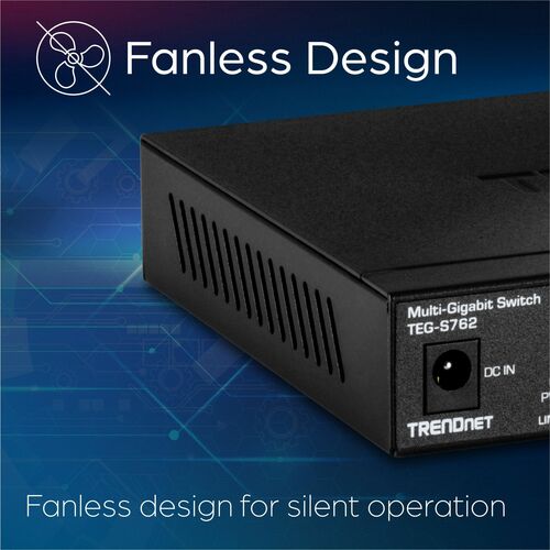 TRENDnet TEG-S762 6 Ports Ethernet Switch - 2.5 Gigabit Ethernet, 10 Gigabit Ethernet - 2.5GBase-T, 10GBase-T - TAA Compli