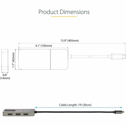 3-PORT USB-C MST HUB HDMI -