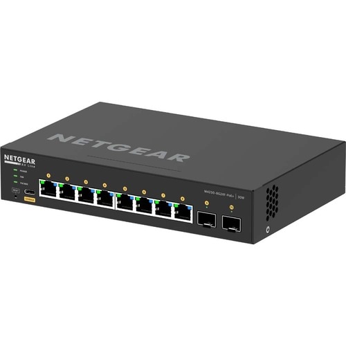 Netgear AV Line M4250 GSM4210PX-100EUS 8 Ports Manageable Ethernet Switch - 10 Gigabit Ethernet, Gigabit Ethernet - 10GBas
