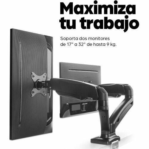 Soporte de aluminio con pistones de gas para dos monitores - Manhattan
