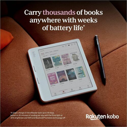 Kobo Libra Colour Digital Text Reader - White - 24000 Book(s) - 32 GB Flash - 17.8 cm (7"") Display - Touchscreen - 1264 x
