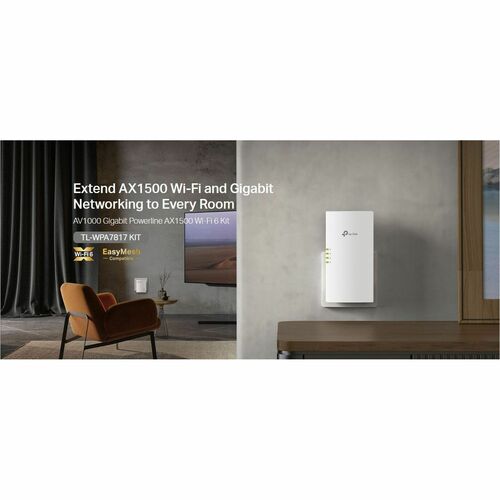 TP-Link TL-WPA7817 KIT Powerline Netzwerkadapter - 2 x Netzwerk (RJ-45) - 1000 Mbit/s Stromleitung - 300 m Reichweite unte