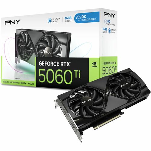 PNY NVIDIA GeForce RTX 5060 Ti Grafikkarte - 16 GB GDDR7 - 2,69 GHz Boost-Taktfrequenz - 128 Bit Busbreite - PCI Express -