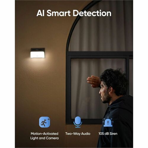 Eufy S120 2K Network Camera - Colour - 7.62 m Infrared/Color Night Vision - 2304 x 1296 - Wi-Fi - Wall Mount - Alexa Suppo