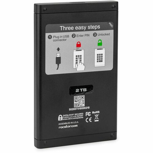DATASECURE EX20 1TB 5400 RPM PORTABLE ENCRYPTED DRIVE-KEYPAD-TAA