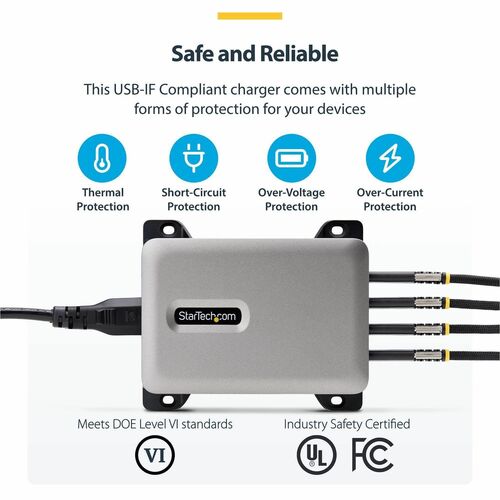 StarTech.com 424DNA-USB-C-CHARGER 240W Adaptador CA - 1 Paquete(s) - Adaptador universal - 4 USB Type-C - Para MacBook Pro