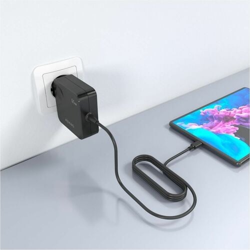 CARGADOR 65W PD3.0 1XUSB-C 1.5M NEGRO