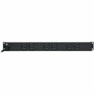 Eaton Tripp Lite Series 1U Rack-Mount Power Strip, 120V, 15A, 5-15P, 12 Outlets (6 Front-Facing, 6-Rear-Facing), 15 ft. (4