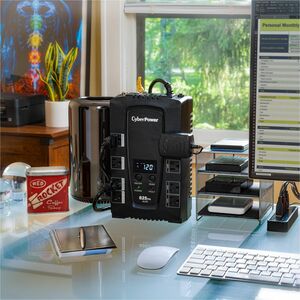 CyberPower CP825AVRLCD Intelligent LCD UPS Systems - 825VA/450W, 120 VAC, NEMA 5-15P, Compact, 8 Outlets, LCD, PowerPanel®