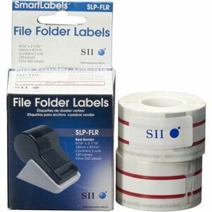 Seiko SLP-FLB White/Red File Folder Labels - Designed perfectly for labeling folders/assets in an Hospital, Office, Police
