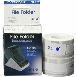 Seiko SLP-FLB White/Blue File Folder Labels - Designed perfectly for labeling folders/assets in an Business, Healthcare fa