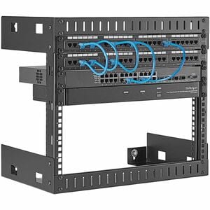 StarTech.com 2-Post 8U Heavy-Duty Wall-Mount Network Rack, 19" Open Frame Server Rack for Computer Equipment, Wall Mount D