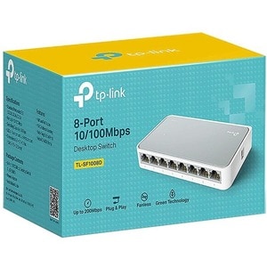 TP-LINK TL-SF1008D - 8-Port 10/100Mbps Fast Ethernet Switch - Desktop Ethernet Splitter - Ethernet Hub - Plug and Play - F
