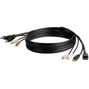 StarTech.com 6 ft 4-in-1 USB DisplayPort KVM Switch Cable - Connect high resolution DisplayPort® video, USB, and audio all