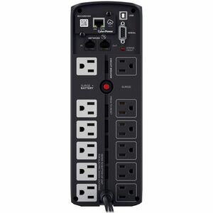 CyberPower PFC Sinewave CP1500PFCLCD - Capacity: 1500VA / 1000W - 1500VA/1000WTower 1.98Minute Full Load - 10 x NEMA 5-15R