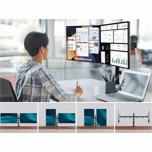 SIIG Articulating Dual Monitor Desk Mount - 17" to 32" - Height Adjustable - 2 Display(s) Supported - 17" to 32" Screen Su