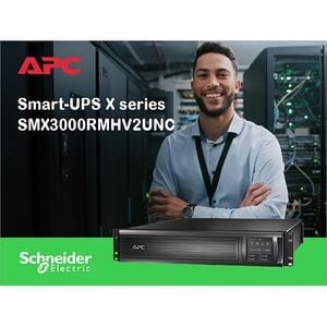 APC Smart-UPS SMX3000RMHV2UNC Line-interactive USV - 3 kVA/2,70 kW - 2U Rack/Turm - 3 Stunde(n) Aufladen - 6 Minute(n) Sta