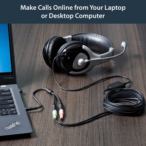 StarTech.com Headset adapter for headsets with separate headphone / microphone plugs - 3.5mm 4 position to 2x 3 position 3