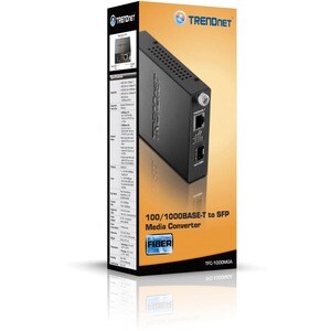 TRENDnet 100/1000Base-T To SFP Fiber Media Converter, Fiber To Ethernet Converter, 1 x 10/100/1000Base-T RJ-45 Port,1 x Mi