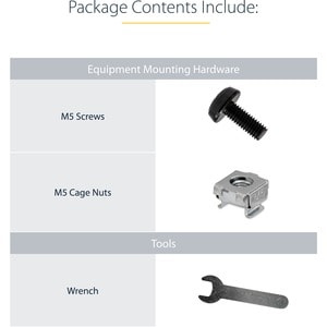 StarTech 2U Fixed 19" Adjustable Depth Universal Server Rack Rails - Mount 19" servers or networking hardware in any stand