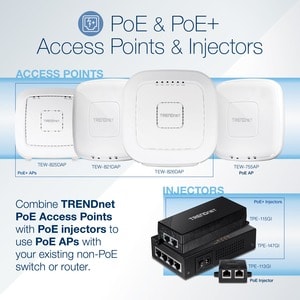 TRENDnet TPE-113GI PoE Injector - TAA Compliant - 48 V DC Input - 1 x 10/100/1000Base-T Input Port(s) - 1 x 10/100/1000Bas