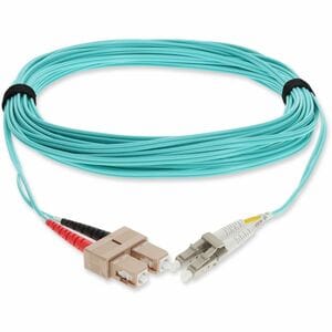 AddOn 3m LC (Male) to SC (Male) Aqua OM3 Duplex Fiber OFNR (Riser-Rated) Patch Cable - 100% compatible and guaranteed to work