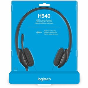 Logitech H340 USB Headset with Noise-Cancelling Mic - Stereo - USB - Wired - 20 Hz to 20 kHz - Over-the-head - Binaural - 