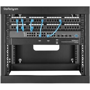StarTech.com 4-Post 8U Hinged Wall-Mount Network Rack, 19" Open Frame Server Rack, Wall Mount Data Rack for IT Computer Eq
