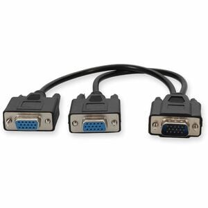 AddOn VGA Video Splitter Cable - 2 Port - Male to Female/Female - VGA A/V Cable for Audio/Video Device - First End: 1 x 15