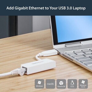 StarTech.com USB 3.0 to Gigabit Ethernet NIC Network Adapter - Add Gigabit Ethernet network connectivity to a Laptop or De