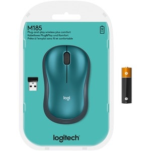 Logitech M185 Wireless Mouse, 2.4GHz with USB Mini Receiver, 12-Month Battery Life, 1000 DPI Optical Tracking, Ambidextrou