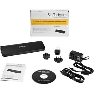 StarTech.com Station d'accueil USB 3.0 universelle double affichage pour PC portable - Réplicateur de ports HDMI DVI VGA a