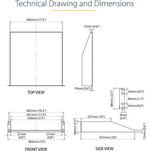 StarTech.com 2U Server Rack Cabinet Shelf - Fixed 18" Deep Cantilever Rackmount Tray for 19" Data/AV/Network Enclosure - W