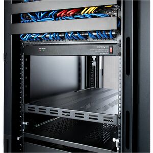 StarTech.com 1U 4-Post 19.5 to 38in Adjustable Mounting Depth Vented Rack Mount Shelf - Heavy Duty Fixed Rack Shelf - 330l