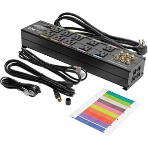 Eaton Tripp Lite Series Isobar 10-Outlet Home/Business Theater Surge Protector, 8 ft. Cord with Right-Angle Plug, 3840 Jou