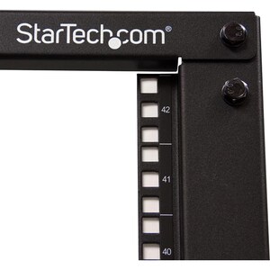 StarTech.com 42U Adjustable Depth Open Frame 4 Post Server Rack Cabinet - Flat Pack w/ Casters, Levelers and Cable Managem