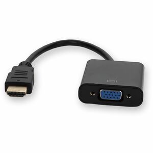 AddOn HDMI 1.3 Male to VGA Female Black Adapter Which Includes 3.5mm Audio and Micro USB Ports For Resolution Up to 1920x1