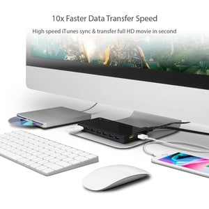 TP-Link UH720 USB-Hub - USB 3.0 Micro-B - Extern - Schwarz - 9 Total USB Port(s) - 7 USB 3.0 Port(s) - PC, Mac, Linux
