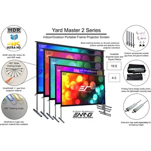 Elite Screens Yard Master 2 - 100-INCH 16:9, 4K / 8K Ultra HD, Active 3D, HDR Ready Portable Foldaway Movie Home Theater P