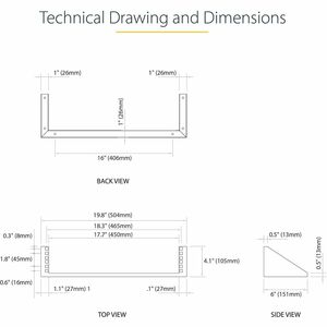 StarTech.com Rack Abrazadera Vertical de Montaje en Pared de 2U y 19 Pulgadas - 56.84kg Capacidad de carga - 1