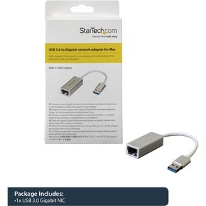 StarTech.com USB 3.0 to Gigabit Network Adapter - Silver - Sleek Aluminum Design Ideal for MacBook, Chromebook or Tablet -