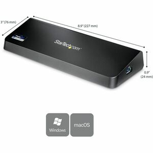 StarTech.com Docking Station USB 3.0 para 2 Monitores HDMI y DisplayPort 4K - USB 3.0 a 4x USB-A, Ethernet, HDMI y DP - Re