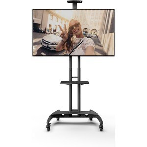 Kanto MTM65PL Mobile TV Mount with Adjustable Shelf for 37-inch to 65-inch TVs - Kanto MTM65PL Height Adjustable Rolling T