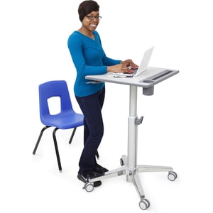 Ergotron LearnFit Student Desk - Laminated Rectangle Top - Melamine Laminate X-shaped Base - 4 Legs - Height Adjustable x 