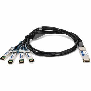 AddOn Cisco QSFP-4SFP25G-CU3M Compatible TAA Compliant 100GBase-CU QSFP28 to 4xSFP28 Direct Attach Cable (Passive Twinax, 