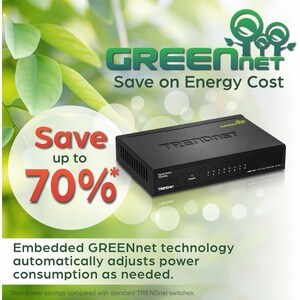 TRENDnet TEG-S82G 8 Anschlüsse Ethernet-Switch - Gigabit-Ethernet - 10/100/1000Base-T - Neu - TAA-konform - 2 Unterstützte
