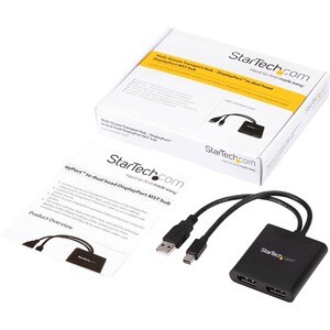 StarTech.com MSTMDP122DP, Mini DisplayPort, 2x DisplayPort, 3840 x 2160 Pixel, Schwarz, Kunststoff, 4K Ultra HD