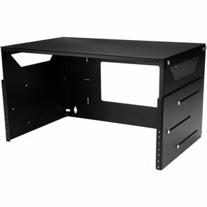 StarTech.com 2-Post 4U Open Frame Wall Mount Network Rack with Built-in Shelf and Adjustable Depth, Computer Rack for IT E