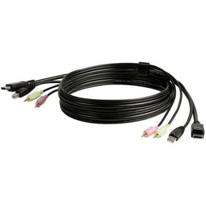 StarTech.com DP4N1USB6 1,83 m KVM-Kabel - 1 Stück - Cable for KVM-Umschalter, Peripheriegerät, Audiogerät, Mikrofon, Tasta