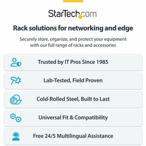 StarTech.com Wandmontage Halterung für flache Rack Geräte - 8HE - bis zu 35 cm (13,75 Zoll) tiefe Geräte - Stahl - 36,38 k